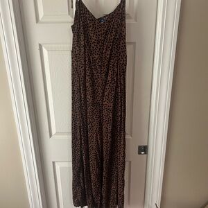 Old Navy Brown and Black Spotted Wise Leg Jumpsuit